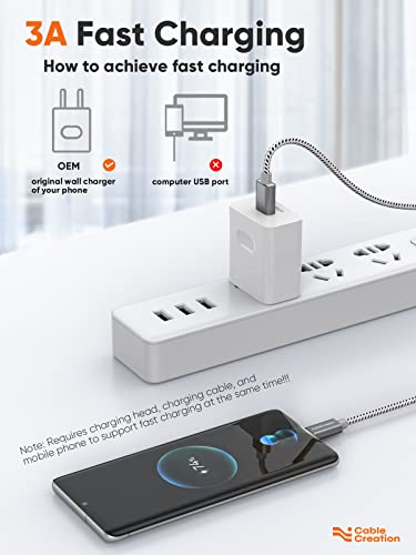 Long USB C to USB A 10FT,USB A to Type C Cord for iPhone/Laptop/Carplay | Anti Tear Braided, 0.5ft~10ft, 3A Fast Charging, 480Mbps, 56Kohm Pull-up Resistor,for Powerbank Cellphone Android Auto - color: Space Gray, size: 10FT