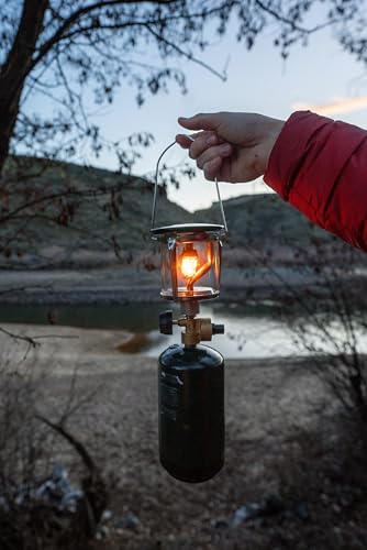 Stansport Propane Mantel Lantern – Outdoor Light with Adjustable Brightness, Carry Handle, Ventilated Hood, High-Output, Portable, for Emergency, Backpacking, Camping – Mantels Included - style: Single
