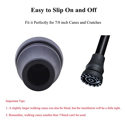 Rubber Cane Tips 7/8 Inch Heavy Duty Walking Cane Tips Non-Slip Sturdy Replacement Cane Tip for Seniors Walking Stick/Hiking Stick, Safety Canes Crutches Feet Accessories Black - size: cane tips for 7/8'' walking stick