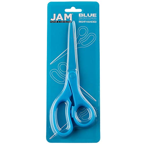 JAM PAPER Multi-Purpose Precision Scissors - 8 Inch - Blue - Ergonomic Handle & Stainless Steel Blades - Sold Individually - color: Blue, size: Standard (8 Inch)