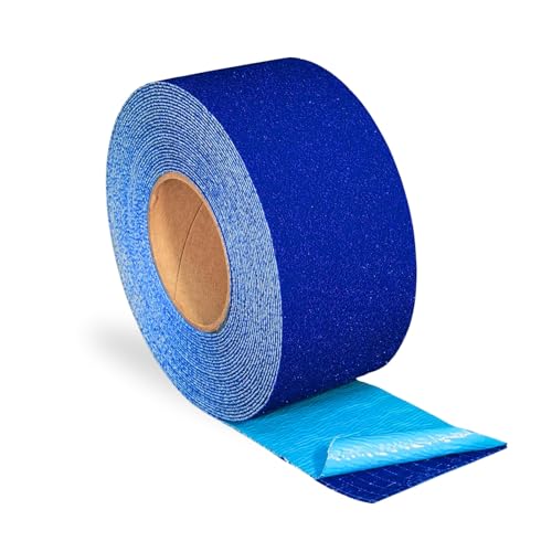 DuraMark RPT-750 Reflective Pavement Marking Tape, Blue, 3 in x 36 ft Roll | Permanent rubber base bonds to asphalt and concrete; glass-bead reflectivity improves low-light visibility. - color: Blue, size: 3 Inch x 36 Ft