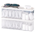 Charger Cable Cord Storage Organizer Box - Easy Storage Without Cable Ties | Stackable,with Lid,Dust-Proof,Space Saving,6 Standard Space and 1 Larger Space,for Home Office Desk Accessories Supplies
