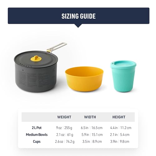 Sea to Summit Frontier Ultralight One Pot Cook Set - style: 2-person (Pot, 2 X Bowls, 2 X Cups)