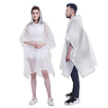 HLKZONE Rain Ponchos for Adults, [Pack of 2] Portable EVA Rain Coat Rain Jacket Reusable Raincoats with Drawstring Hood - color: A-white