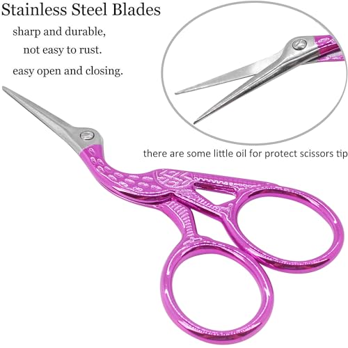 BIHRTC 3.6" Little Bird Scissors with Artificial Leather Cover for Crafts | 3.6 Inch Scissors with Faux Leather Protective Pouch for Sewing,Embroidery,Cross Stitch,Needlework,Handcraft,Art Projects - color: Rose, size: 3.6inch