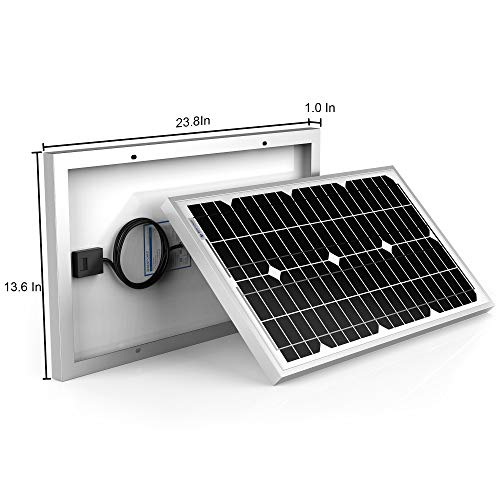 ACOPOWER Mono Solar Panel for 12 Volt Battery Charging, Off Grid, 30W | 30W small solar panel for 12V battery charging, ideal for RV, boat, marine and off-grid applications - size: 30 Watt