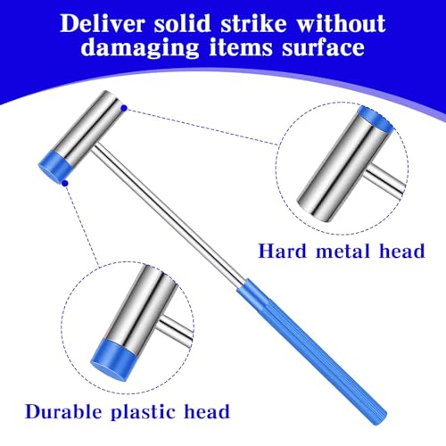 Mabor Dual Head Small Hammer, Lightweight Mini Hammer | Plastic & Metal Head Mallet Mini Jewelry Hammers for Crafts Watches Tuning Musical Instruments Supplies, Blue