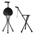 Yayayo Hold 440 lbs Folding Canes with Seat Walking Stick Height Adjustment Cane Seat Capacity Frosted Handle with Magnetic Therapy Stone Crutches Stool - color: Black