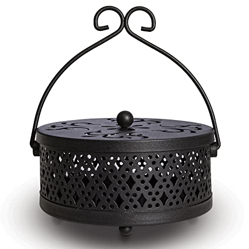 MyLifeUNIT Mosquito Coil Holder, Retro Portable Mosquito Incense Burner for Home and Camping (Black) - color: Black