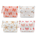 Fokongna Wet Bag, 4 Pack Pool Party Reusable Waterproof Leakproof Zipper Dry Pouch for Swimsuits Goggles Flip Flops Pool Side Toiletry Storage - color: Summer Starfish Lake Bows 01