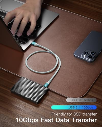 CONMDEX Android Auto USB Cable [3ft, 2-Pack] 10Gbps, 3A Fast Charging - color: Green, size: 3ft+3ft, style: 2Pack