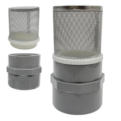 2" Stainless Steel Filter Cover Connected to 2 inch/DN50 Grey PVC Filter Water Pipe, Suction Strainers Used to Remove Debris and Reduce Solid Entry（1pcs） - size: 2"DN50