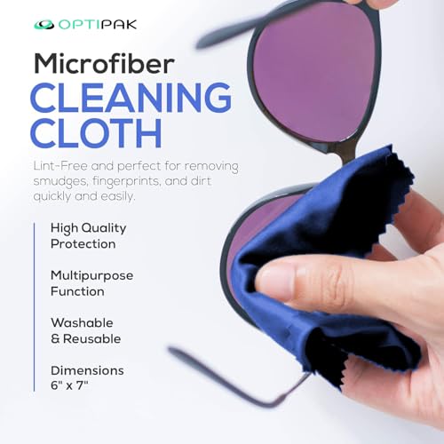 Anti Fog Lens Cleaner Spray Kit | (2x) 1oz Anti Fog Glasses Cleaner Bottles + (1x) Multipurpose Pouch + (5x) Microfiber Cloths for Eyeglasses, Mirror, Sunglasses Cleaning Kit (8 Piece Set)