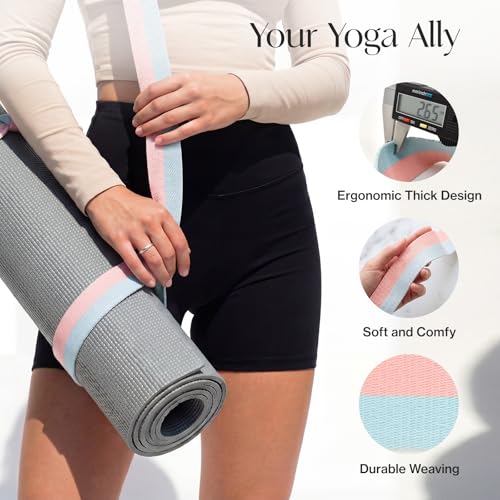 Tumaz Yoga Mat Strap Adjustable Carrier for All Yoga Mats, 2 Sizes - color: 14. Turquoise, size: 85 IN