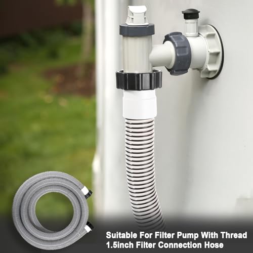 1 Pack 1 1/2 Pool Hose for Above Ground Pools 15ft Long Pool Pump Replacement Filter Hoses 1.5" EVA Swimming Pools Filter Hose for Filters Pumps, Saltwater Systems and Sand filters (Black) - color: Black