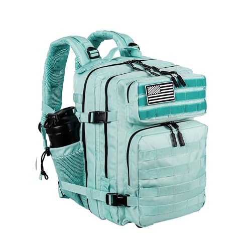 LHI Tactical Military Backpack for Men and Women 25L/35L Army Assault Pack Bag Small Rucksack with Bottle Holder - color: 2.2 35l-peppermint, size: Medium
