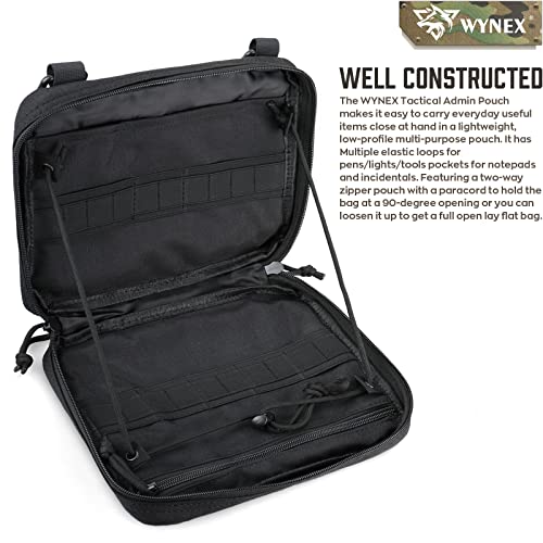 WYNEX Tactical Admin Molle Pouch, Medical EDC EMT Utility Bag Shell Design Attachment Pouches 1000D Nylon Hiking Belt Bags - color: Black