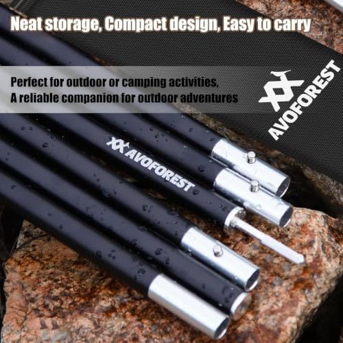 Tent Poles for Tarp, AVOFOREST Camping Tent Tarps Poles Adjustable Aluminum Camping Accessories 80in Heavy Duty Poles Thicker Tent Pole with a Diameter of 0.75in for RV - Awning - Backpacking -Hiking