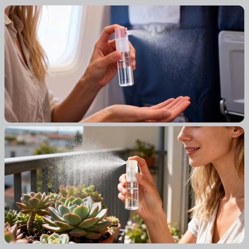 4 Pack Refillable Spray Bottle, Reversible Small Empty Spray Bottle with Fine Mist, Leak Proof - for Cleaning Solutions, Mosquito prevention, Face & Hair Mist - 4pk 0.68 OZ / 20 ML - color: Terracotta, size: 0.7 Ounces