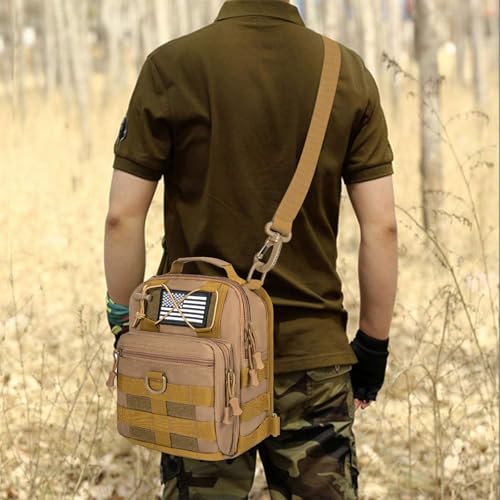 GMAK Tactical Sling Bag for Men, Tactical Shoulder Bag Military Sport Bags - color: Khaki