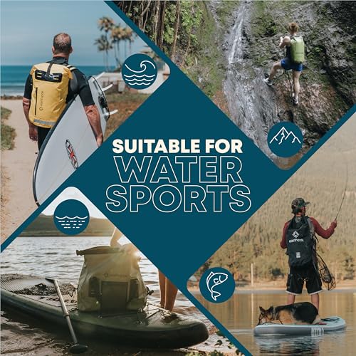 Earth Pak Waterproof Dry Bag with Zippered Pocket - Waterproof Dry Bag Backpack Keeps Gear Dry - color: Forest Green, size: 10L