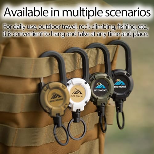 Yojaro Retractable Keychain Heavy Duty 2Pack, Multitool Carabiner Badge Holder, Retractable Keychain Clip Id Holder, Upgraded 58cm Stainless Steel Cord White - color: 2 Pack White