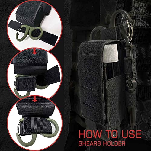 Upgrade Laser Cut 1000D Molle Torniquet Pouch, Tactical Medical Tourniquet Pouch Holster - color: Pouch Only-BLACK
