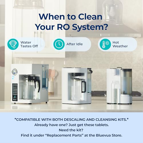 Bluevua Cleansing Tablet 20-Pack, Compatible with Countertop RO Systems