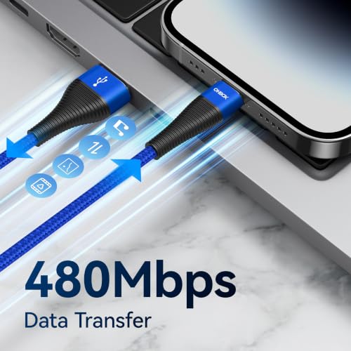 Extra Long USB C Cable 15FT, USB to USB C Cable Fast Charging Cord Type C | Durable Nylon Braided Phone Charger Cord for iPhone 17 16 15, iPad Pro, Air, Mini, Samsung Galaxy S26 S25, Pixel 10 - Blue - color: Blue, size: 15 FT - 1 Pack, style: USB A to USB