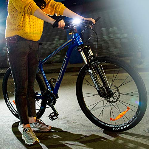 Bike Front Light USB Rechargeable-Super Bright LED Bicycle Headlight with Low Battery Indicator and Modes Memory Functions-Powerful Lumens for Cycling Safety Flashlight (White)