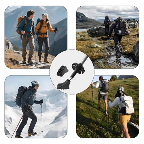 6Pcs Trekking Pole Tips Replacement Protectors, Rubber Feet for Hiking Pole Tips Rubber Tips Accessories, Fits Most Standard Walking Sticks Shock Absorbing(11mm/0.43" Hole Diameter) - size: 8a6
