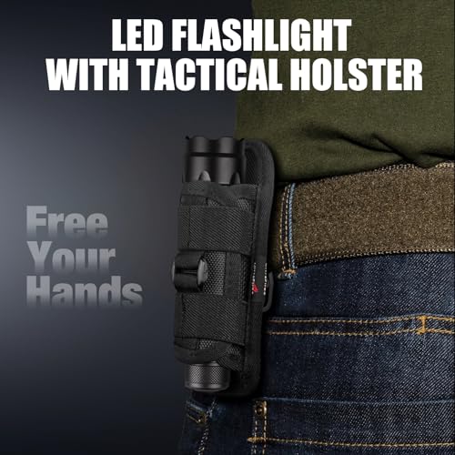 ULTRAFIRE 1000 LM Single Mode Tactical Flashlight with Holster for Police | Nighttime law enforcement, security patrols, and outdoor hiking