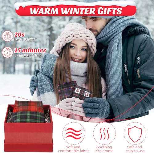 SmoothNovelty 8 Pcs Microwave Hand Warmers Reusable Flannel Handwarmers with Flaxseed Microwavable Hand Warmers Cold Pack Heating Pack Bag for Christmas Stocking Stuffer Gifts (Scottish Checked) - color: Scottish Checked