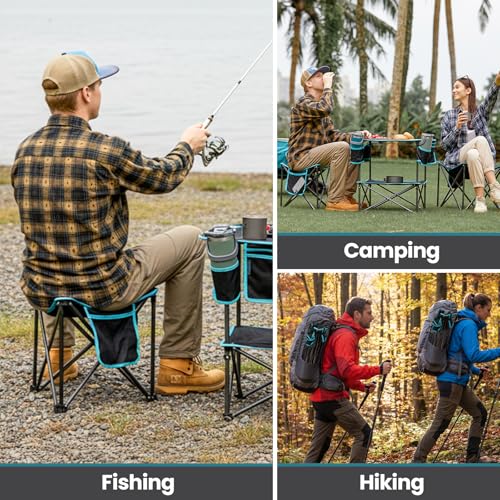 FUNDANGO Folding Tripod Stool, 2 Pack Lightweight Portable Fishing Chair with Thick Padded Seat, 440 Lbs Heavy Duty Outdoor Camping Chairs with Carry Bag for Walking Hunting Hiking Travel - color: Black Tripod-2 Pack