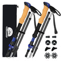Carbon Fiber Trekking Poles, Lightweight Hiking Sticks with Cork Grip 2 Pcs - color: Blue