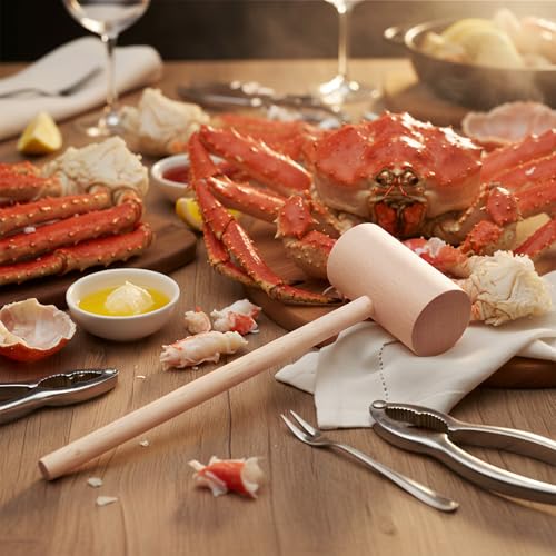6 Pcs Wooden Hammers, Wooden Seafood Mallets, Wood Crab Lobster Shellfish Hammers for Seafood, Nuts, Kids Toys (6 Pcs) - color: 6 Pcs