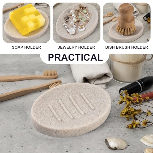 Mini Soap Dish Bathroom Resin Bar Soap Holder for Shower Soap Tray for Kitchen Sink(Beige) - color: Beige, size: Mini 1 Pack