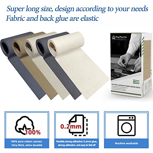 Canvas Iron on Patch,3"×60",Waterproof 100% Cotton Fabric Repair Patch,Used for Various Sofa,Tent,Clothes,Seats,Suitcases (Camel) - color: Camel, size: Canvas-3"x60"