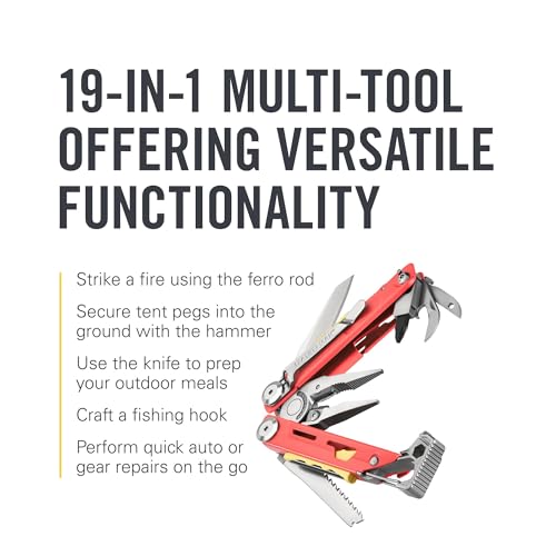 LEATHERMAN Signal 19-in-1 Multi-Tool, Guava | Ferrocerium Fire Starter, Emergency Whistle & Diamond-Coated Sharpener for Camping, Hiking & Survival, Made in USA - color: Guava