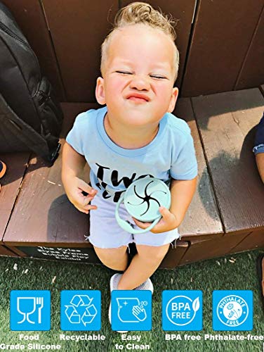 BraveJusticeKidsCo | Snack Attack Snack Cup | Collapsible Silicone Snack Container | Toddler and Baby (Stormy) - color: Stormy