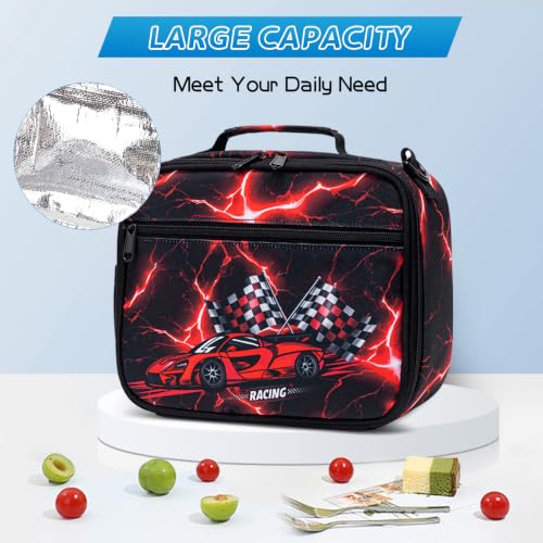 DIGOBAY Insulated Lunch Box for Kids Boys Waterproof Leakproof Lunch Bag - color: CAR