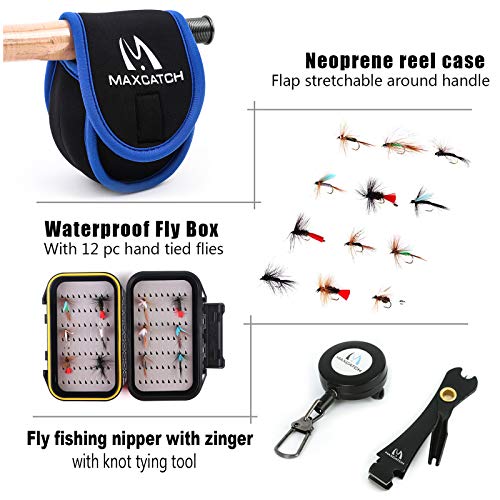 M MAXIMUMCATCH Maxcatch Alltime Travel Fishing Rod-Ultra Compact for Backpacking 8-Piece 9ft with Rod Tube (Size: 5/6/8wt) - color: Alltime Rod&Reel Combo, size: 9' 8wt 8pcs