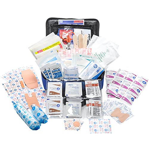 MFASCO First Aid Kit, 158 Piece, Blue Nylon Case with Carry Handles