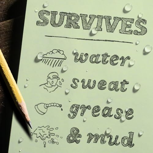 Rite in the Rain Weatherproof Soft Cover Notebook, 4.625" x 7.25", Green Cover, Universal Pattern (No. 974) - color: Green
