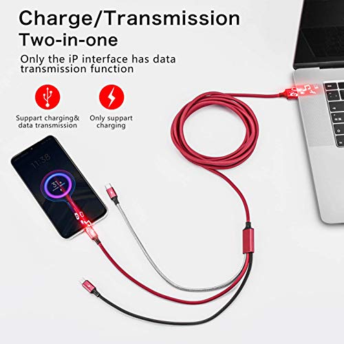 Multi Charging Cable, 10Ft 2Pack Multi Fast Charger Cable Braided Universal 3 in 1 Multi Charging Cord Long USB Cable Adapter IP/Type C/Micro USB Port for Cell Phones/iPhone/Tablets/Samsung/More