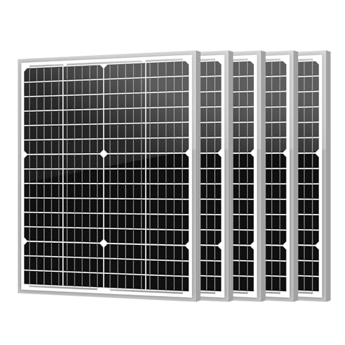 Newpowa 5 Pack Solar Panels 35W 24V 10BB High-Efficiency Monocrystalline Solar Panels Charges 24V Batteries of RV for Off-Grid Systems, RV, Boat, Camper, Trailer, Gate Opener (175W Total) - size: 35W 24V MONO 5-Pack