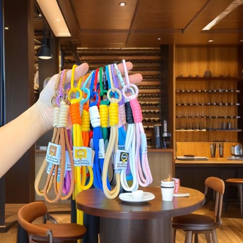 Carabiner Clip 48Pcs Purple Metal Key Ring Clip Circle Keychain Rings Bulk Spring O Ring Round Cute Carabiner Spring Snap Hook Key Chain Clips for DIY Keychain Bag Charm Handbag Purse Dog - color: Purple