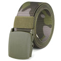 Mile High Life | Nylon Web Belt | Outdoor Military Belt | TSA Safe Buckle Plastic/Metal - color: Camo Green