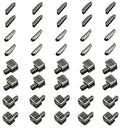 JOSDIOX 20-Pack #5 Metal Zipper Repair Kit Gun Black Bottom Stoppers, Latch Slider Retainers & Insertion Pins for Metal Zippers - color: gun black