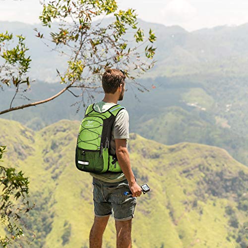 Mothybot Hydration Pack, Insulated Hydration Backpack with 2L BPA Free Water Bladder and Storage, Hiking Backpack for Men, Women, Kids for Running, Cycling, Camping - Keep Liquid Cool up to 5 Hours - color: Grass Green